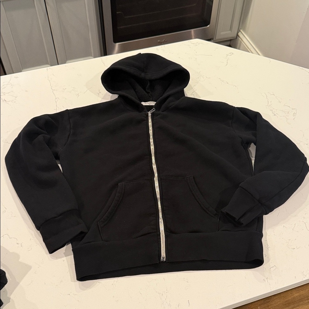 perfectwhitetee Black Patti Zip-Up Hoodie